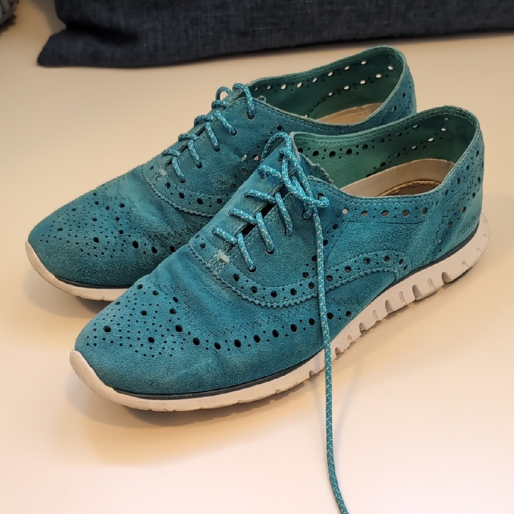 Cole Haan Turquoise Perforated Sneakers